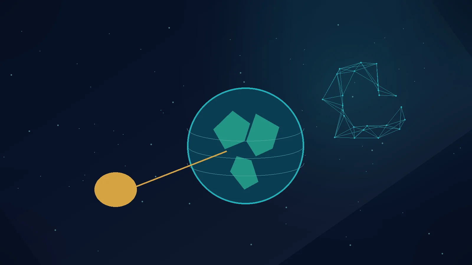 Editorial illustration of Earth between a human silhouette and an abstract artificial intelligence network, representing humanity weighing advanced AI risk.